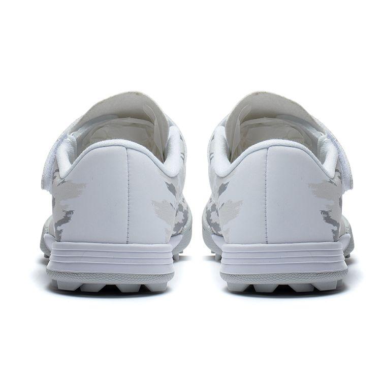 Детские футбольные бутсы Li Ning из искусственной кожи с цветными блоками, удобные, легкие, дышащие, с низким верхом, детские кроссовки серо-белого цвета ASTT008-3