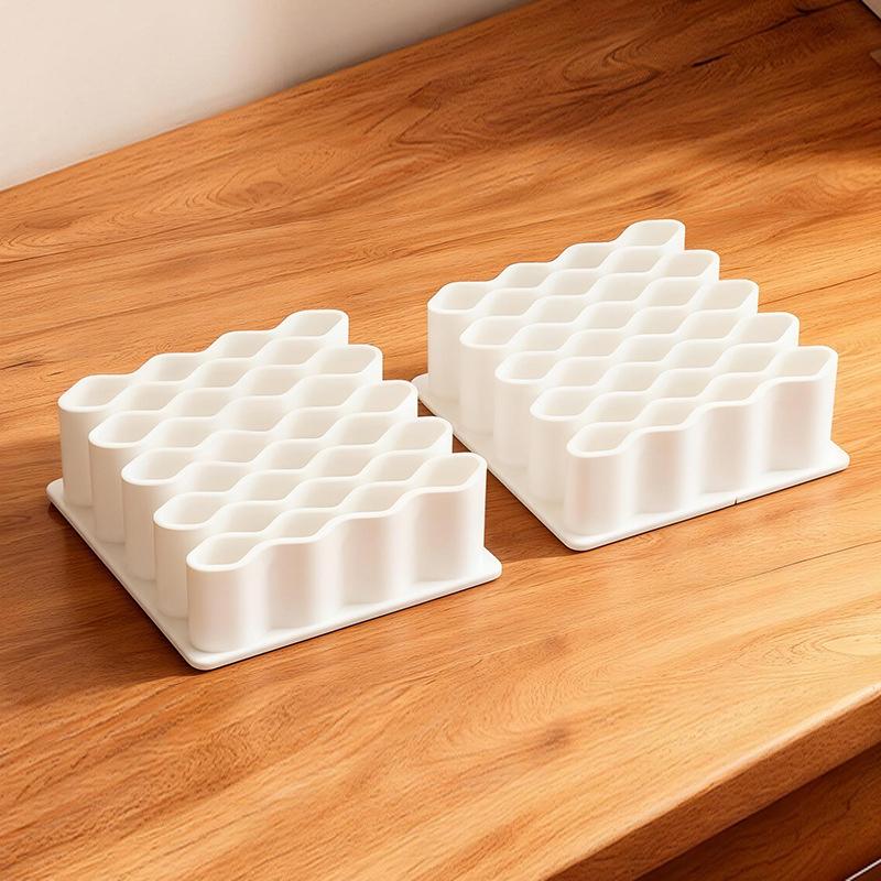 Plastic Multi-Grid Cosmetic Storage Box Desktop Makeup Brush Holder Useful Organizer for Vanity Bathroom Home Office Daily Use
