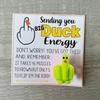 Middle Finger Duck Funny Duck Lucky Charm Gift with Encouraging Card Sending You Big Duck Energy Ornament Inspirational Gift for Friends Family