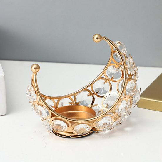 Подсвечник в форме луны, металлический подсвечник в форме луны, настольный подсвечник для украшения стола, свадебной вечеринки, домашнего декора