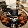 1pc Skull Roses Office Round Area Rug, Under Office Chairs Bedroom Living Room Home Decor, Room Deco, Available in Various Sizes