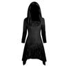 Women's Gothic Print Hooded Dress Halloween Cosplay Dress Plus Size