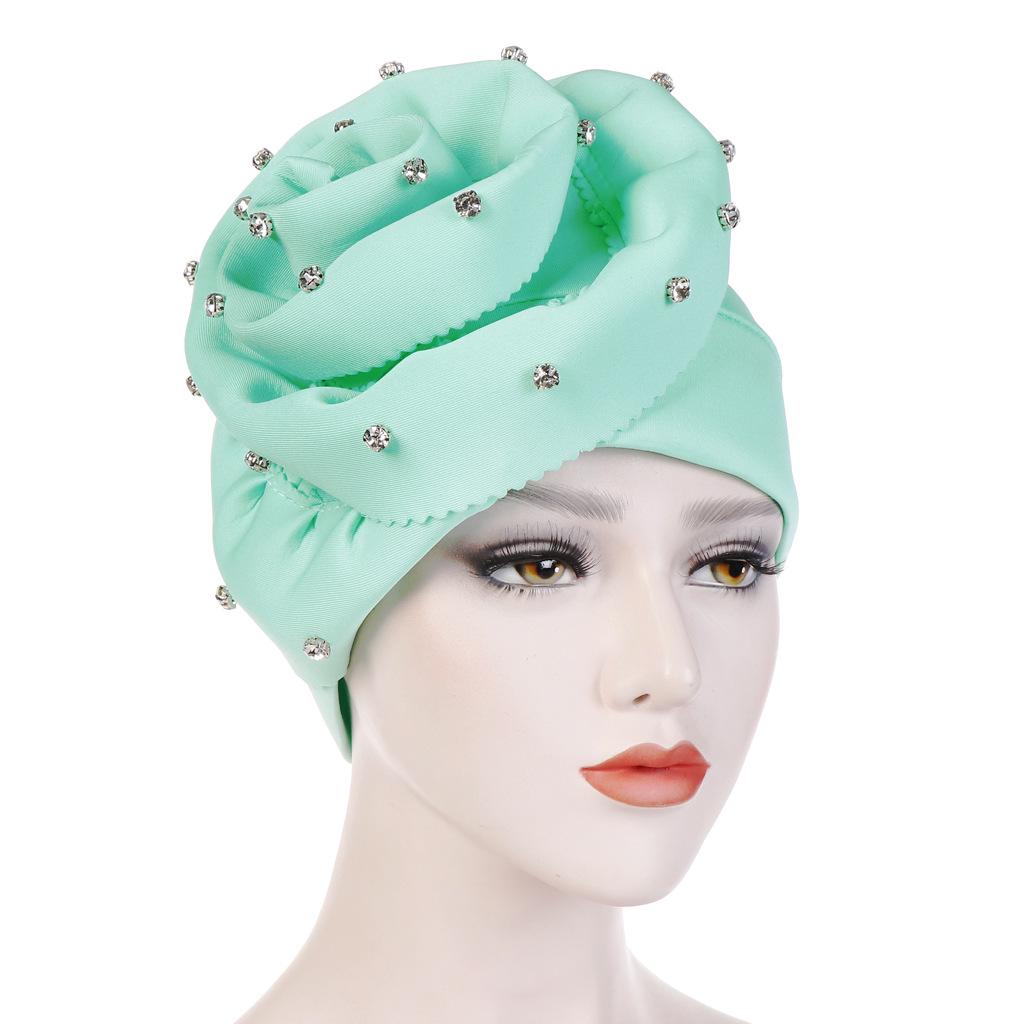 Fashion Women's Beanie With Flower Ruffle Muslim Headband Hair Loss Hat Headband Cancer Chemical Hat Fashion Hat