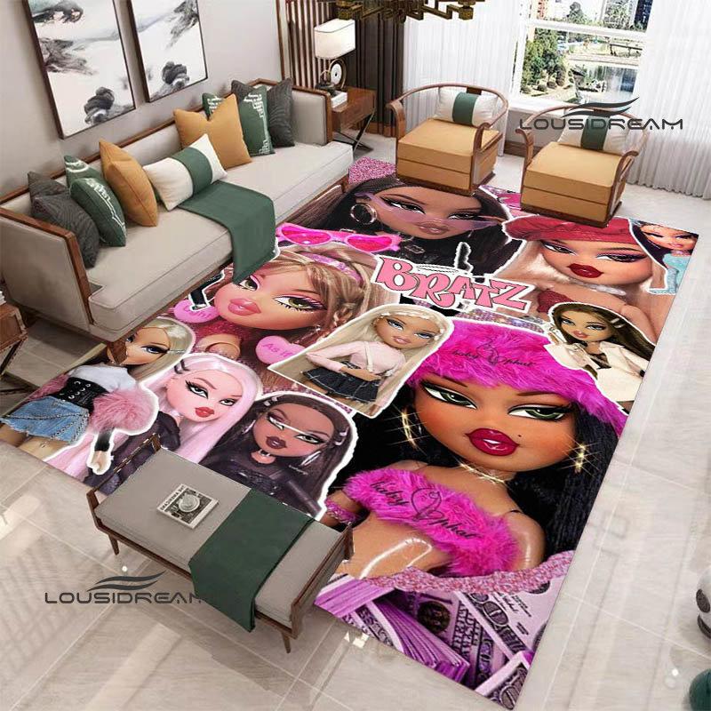 Ковер с принтом мультфильма Bratz Аниме ковер Декор для спальни Коврик для йоги Ковер для улицы Ковер для зоны Нескользящий ковер Подарок на день рождения