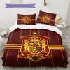 Spain National Football Team Pattern Bedding Quilt Set  Home Decoration  Gift (1 * duvet cover + 2 * pillowcase  without core)