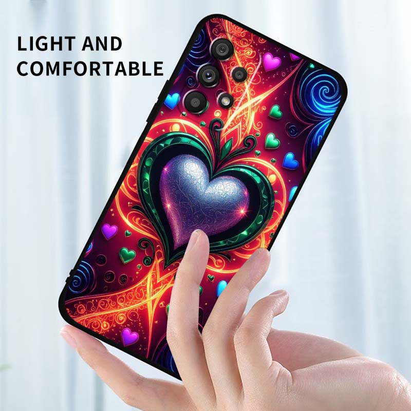 Роскошный чехол с дизайном "Любовь" для Samsung A41 A35 A34 A33 A32 A25 A24 A23 A21s A06 A05 A04 A03 Note 10 20 Ultra 5G Черный