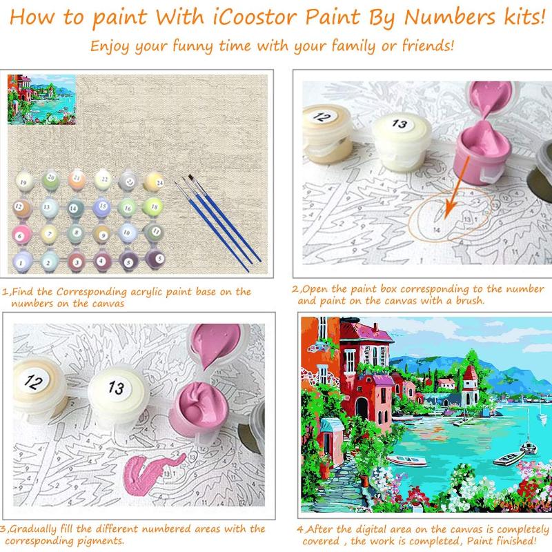 Картина маслом по номерам для детей 20x20 см. Развитие хобби. Ручная роспись. Детский рисунок. Обучение рисованию детей.