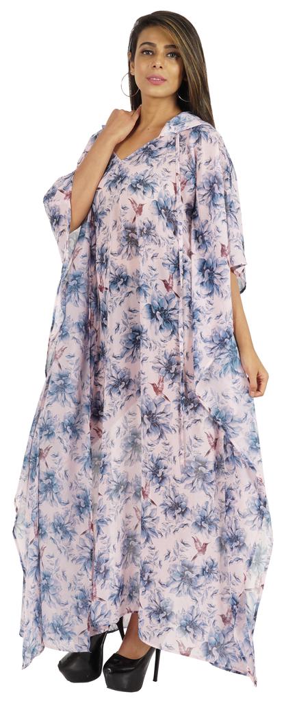 Moomaya Кафтан с капюшоном для женщин, длинное бикини с принтом, прикрытие, летнее, турецкое