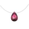 [R3100] - 'Essentiel' Ruby ​​silver Cable Necklace (drop) - 10x7mm
