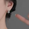 Серьги-пусеты из серого жемчуга в одном слове, женские простые серьги высокого класса с холодным темпераментом