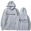 2025 Trend You're Enough Hoodies Men's and Women's Hoodies Retro Hoodies Street Hip Hop Unisex Hot Selling Women's Hoodies Top