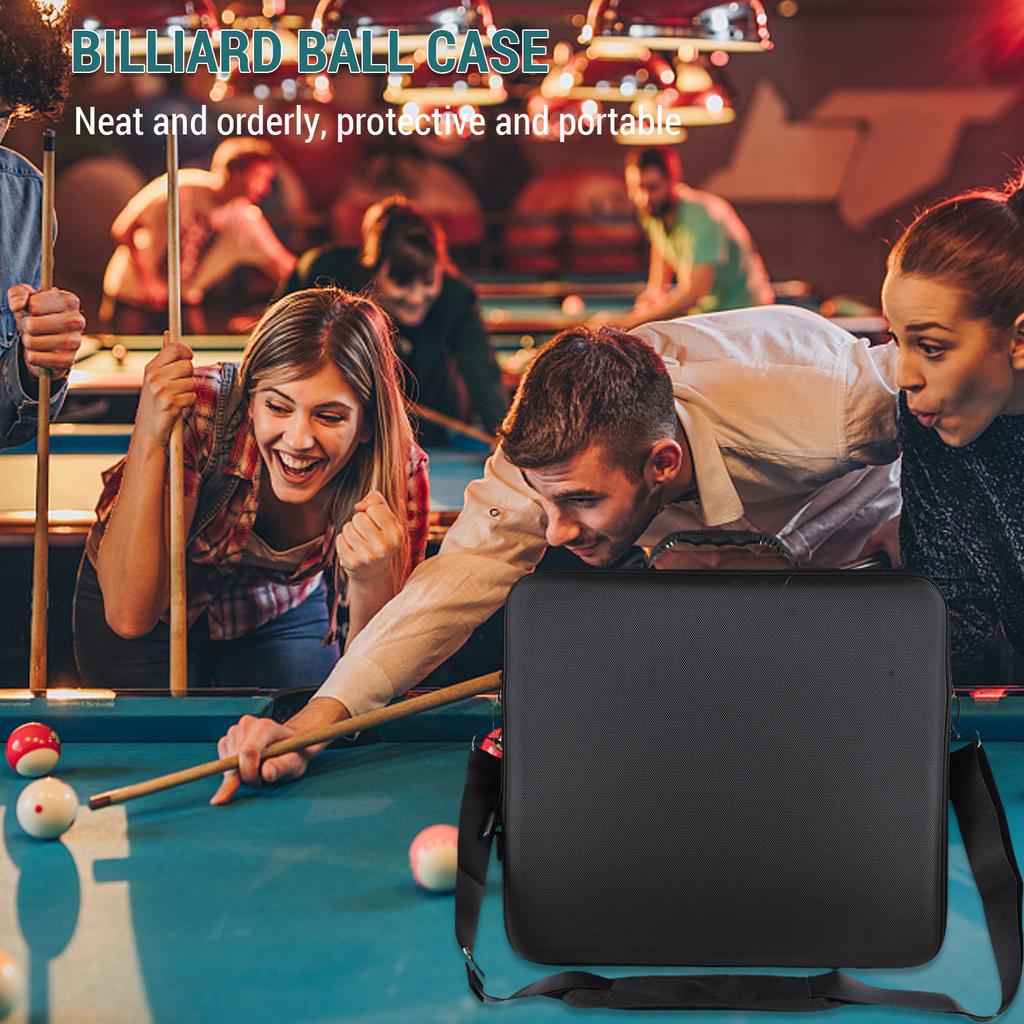 Pool Ball Bag American Black Eight Ball Storage Bag Case Canvas Foam Can Hold 17 American Balls