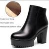 Genuine Leather Autumn Winter Women Boots Shoes  Warm Ankle Boots Female Thick Heel Boots Women Platform High Heels Shoes