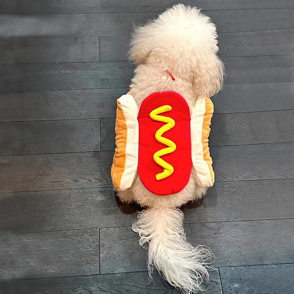 Костюм собаки на Хэллоуин, плюшевый косплей, забавный наряд для хот-догов, костюмы для домашних животных, сфинкса, щенка, подарок на вечеринку, котенок, теплый наряд для таксы, одежда, товары для домашних животных