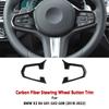 2 шт., углеродное волокно, накладка на кнопку рулевого колеса, наклейки, Стайлинг автомобиля для BMW, новый X3 X4 G01 G02 G08 2018-2022, автомобиль