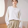 Женский модный утолщенный свитер из чистого кашемира с круглым вырезом - осенне-зимний базовый слой свободного кроя