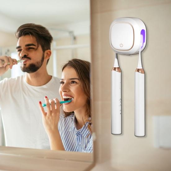 УФ-дезинфицирующее средство для зубных щеток, держатель для хранения, перезаряжаемый, простой в установке, настенный держатель для зубных щеток с УФ-лампой