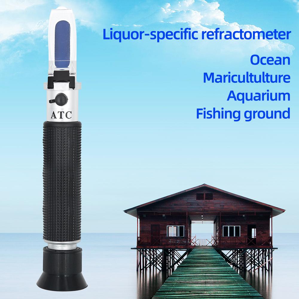 0-10% Salinity Refractometer ATC Handheld Refractometer 1.000-1.070SG Optical Salometer Salt Tester for Seawater Aquaculture