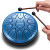 LEKATO Steel Tongue Metal Percussion Instrument with Mallets and Storage Ideal for and Blue 11-Note Drum, 6-inch Drum, Bag, Meditation, Yoga, Zen,