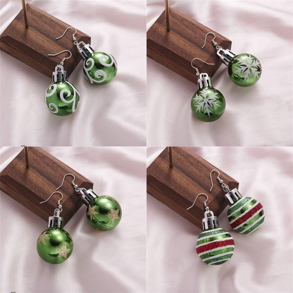 Красочные украшения подарок на день рождения висячие рождественские серьги сферическая форма снежинки звезды