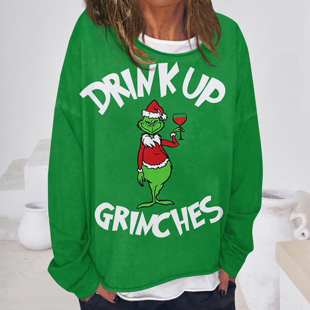 Women's Casual Fashion Vintage Printed Long Sleeve O-Neck Sweatshirt Layer Pullover Top