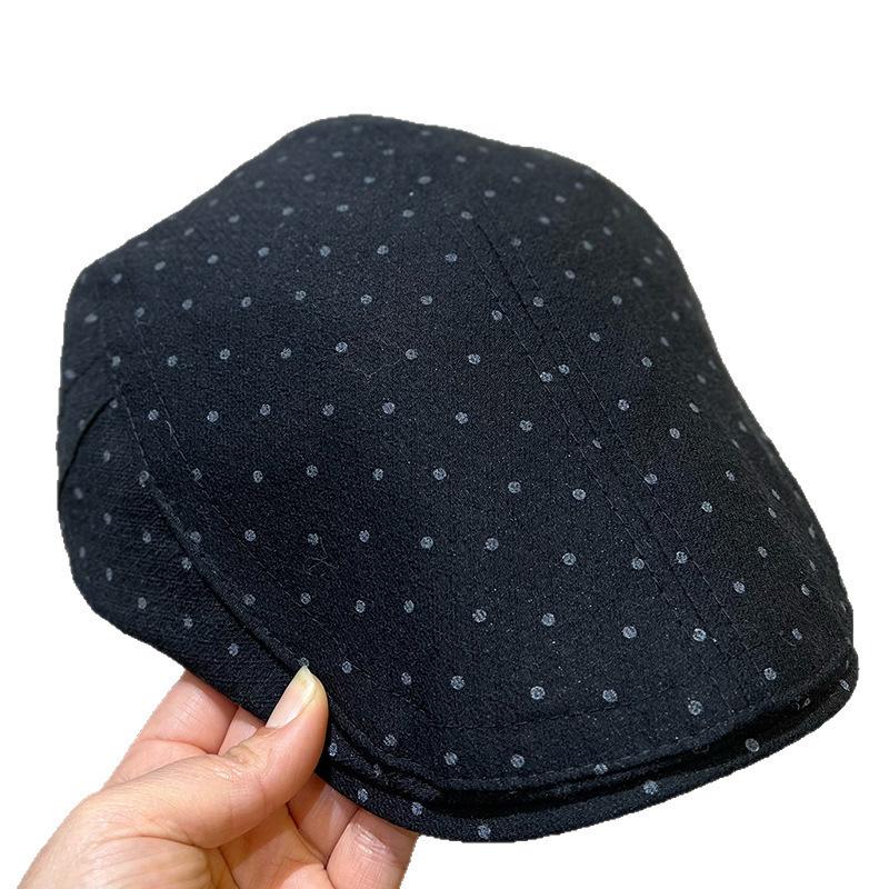 Retro Polka Dot Literary Beret Children Spring And Summer Face Small Versatile Painter Hat Shade Forward Hat