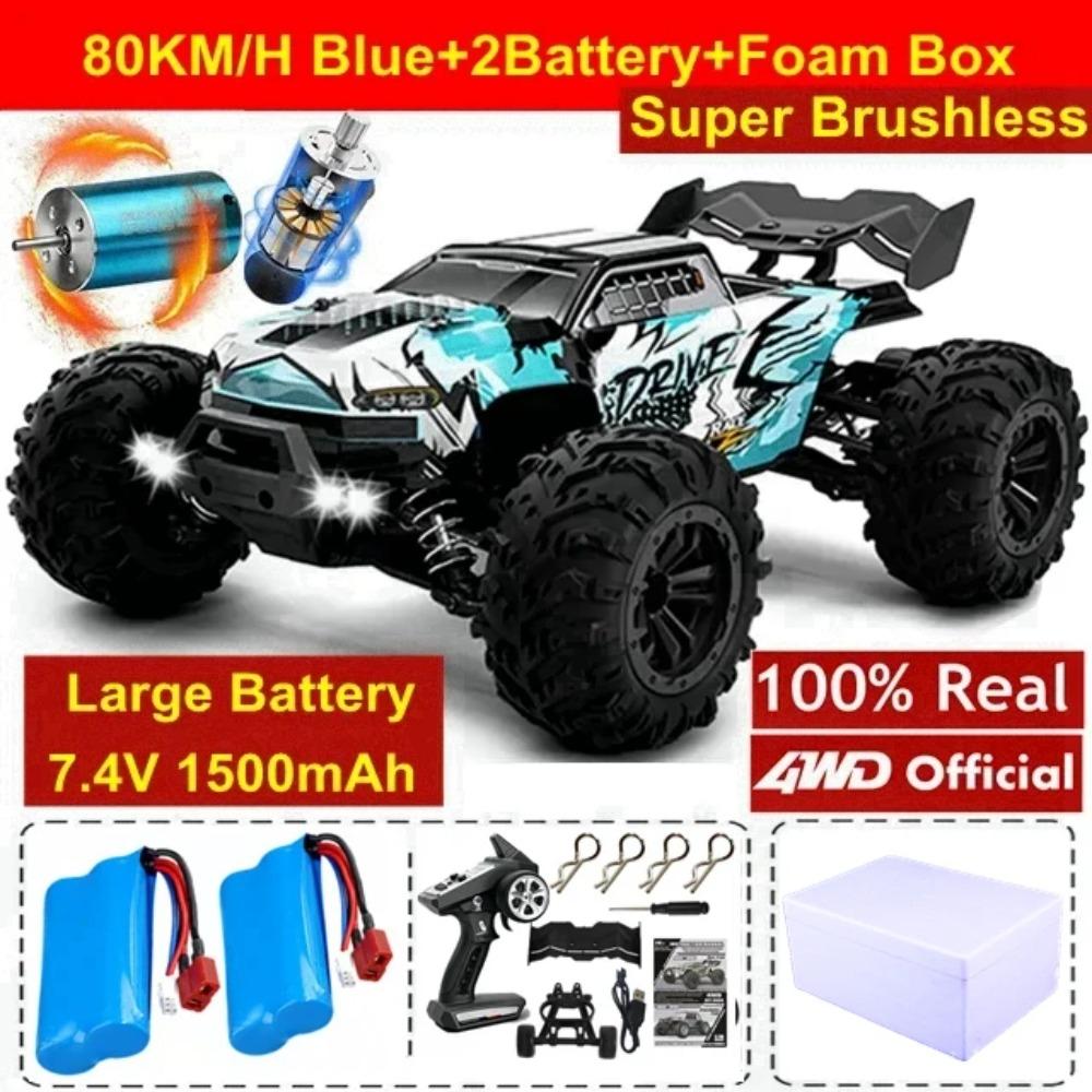 4WD 1:16 80 км/ч Супер Бесколлекторный 50 км/ч Коллекторный Радиоуправляемый Автомобиль 4x4 Внедорожник Пульт Дистанционного Управления Высокоскоростной Дрифт Гонки Грузовик Багги Игрушка Подарок