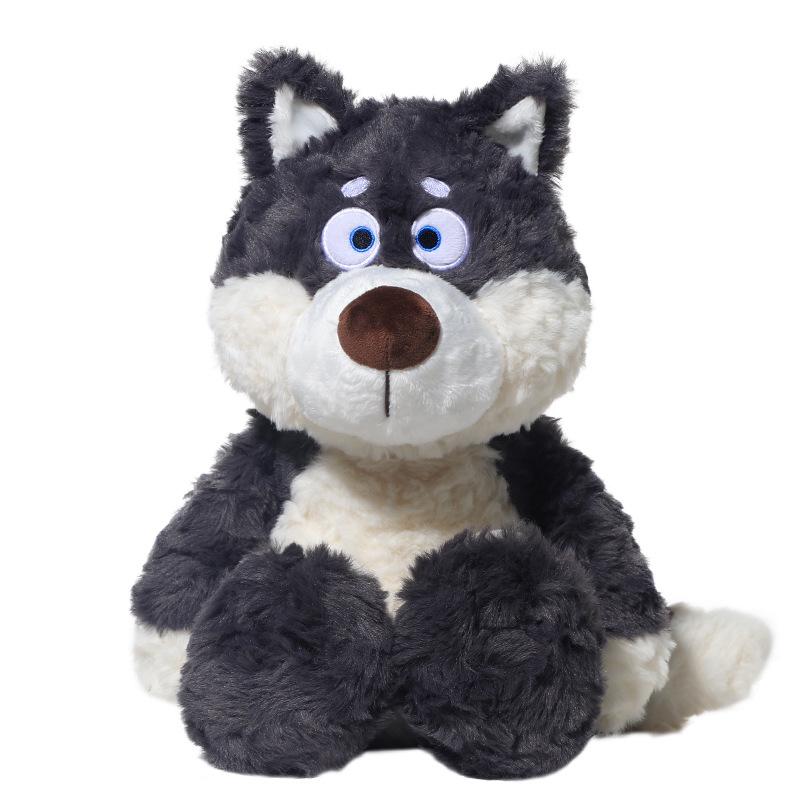 Curious Gray Wolf Plush – Soft Stuffed Animal Comfort Toy Gift