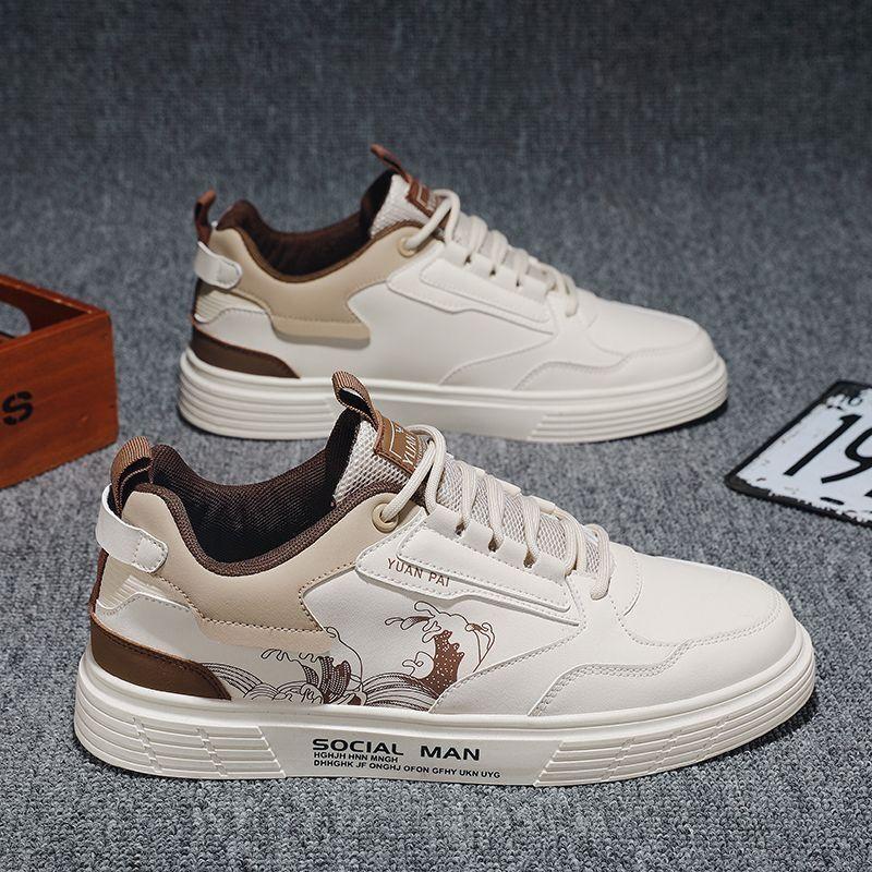 Men's Sneakers Fashion Leather Casual Shoes 2025 Summer Comfortable Sneakers Street Skateboard Breathable Tenis Shoes Masculino