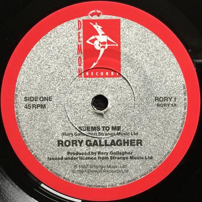 7-дюймовая пластинка RORY GALLAGHER - Seems To Me RORY1 Demon Records 1987 UK Рок Б/У