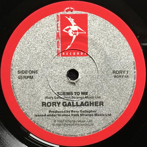 7-дюймовая пластинка RORY GALLAGHER - Seems To Me RORY1 Demon Records 1987 UK Рок Б/У