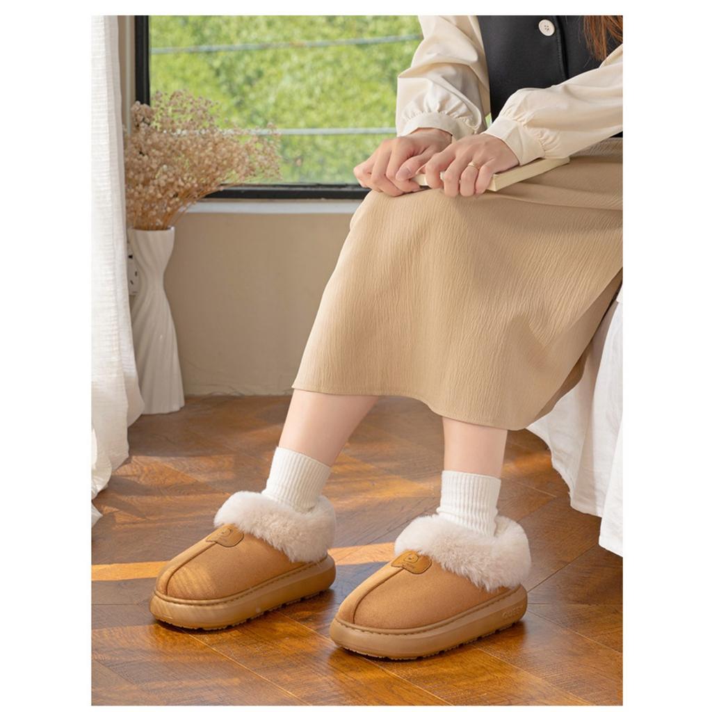 Сумка на каблуке Хлопковая обувь для женщин Осенью и зимой, Теплый дом, Толстоподошвенные плюшевые хлопковые тапочки для женщин Ношение сноубутсов