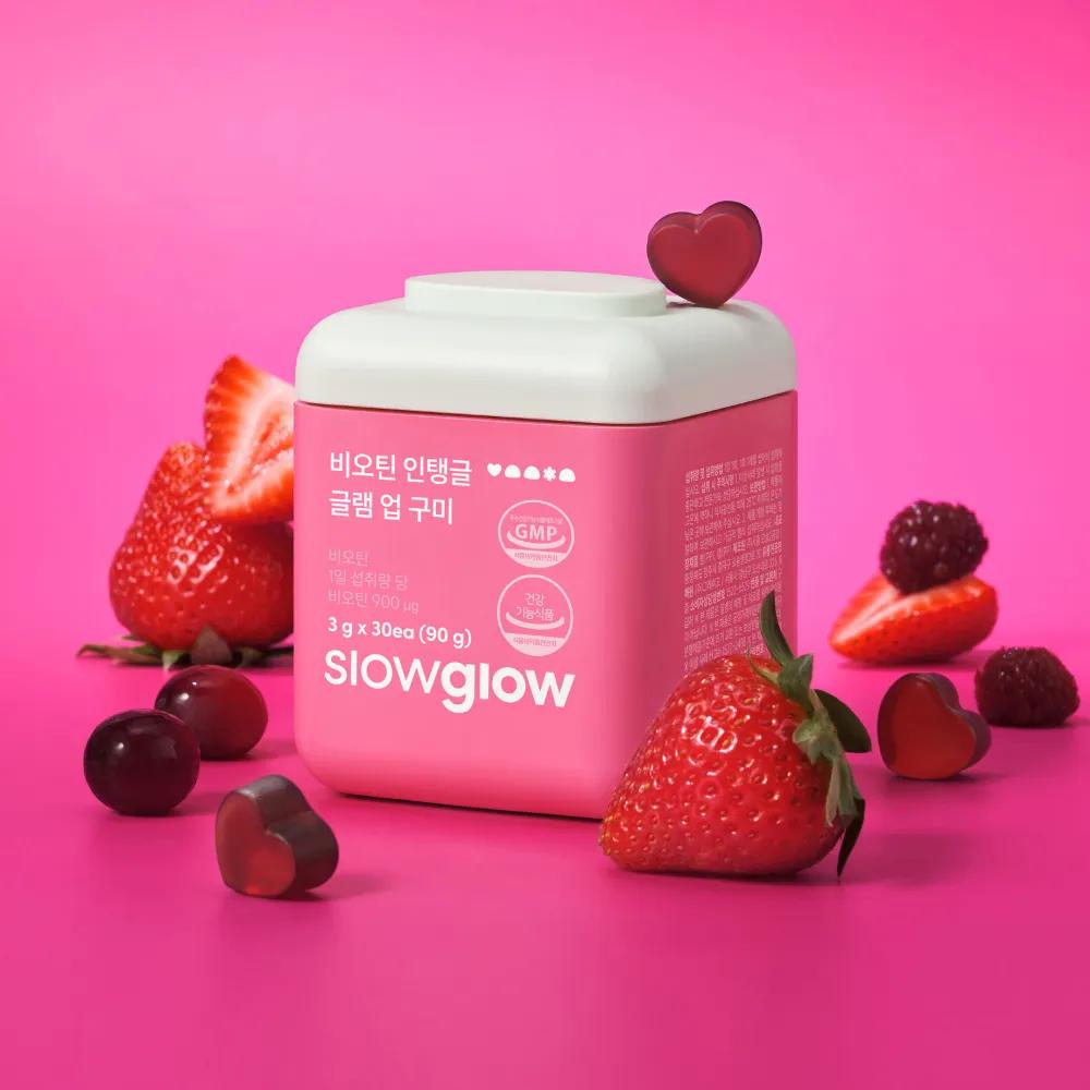 Slowglow Биотин Запутанные Глэм Ап Жевательные Конфеты 30 Штук (запас на 1 месяц)