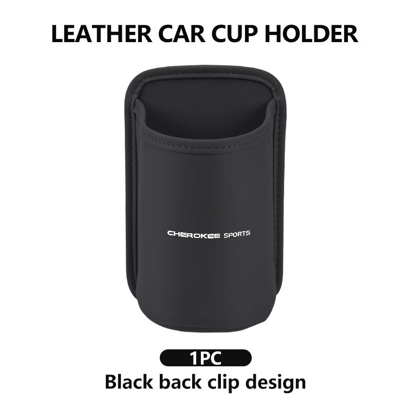 Leather Car Water Cup Holder Interior Drink Rack Organizer For Jeep Wrangler-JK Liberty JL Cherokee Patriot Commander AKM1