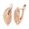 Ins Cold Style Rose Gold Heart-Shaped Hollow Earrings for Women