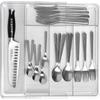 SANNO Sliding Cutlery Tray for Drawers, Expandable Dish Storage Tray, Kitchen Storage, Drawer Storage, Cutlery Storage Case, Small Item Storage, Trans