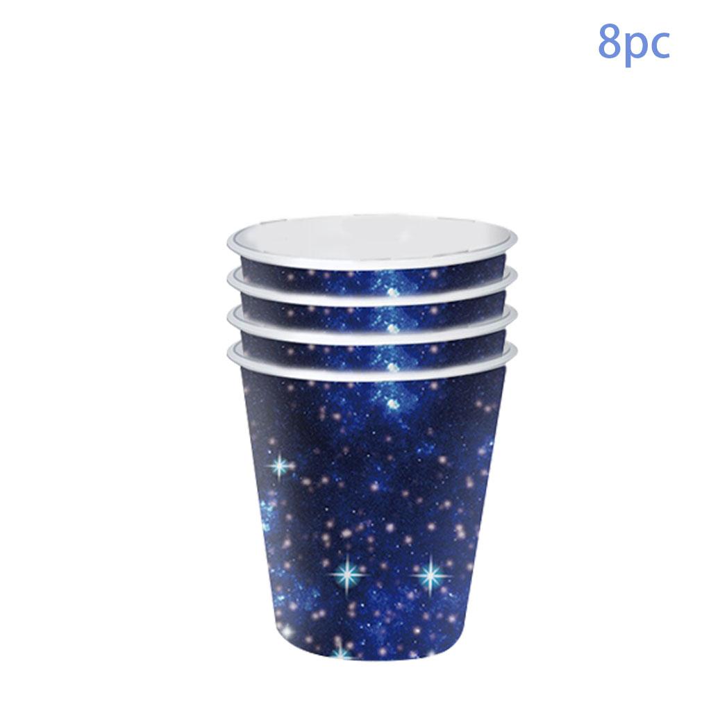 Starry Sky Theme Party Disposable Tableware Blue Night Starry Sky Plates Napkins Cups Kids Boys Happy Birthday Party Supplies