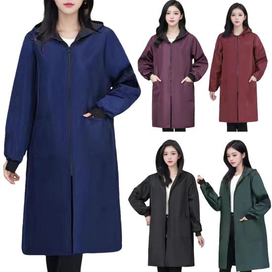 Пальто с защитой от масла и высокой цветовой насыщенностью, женская куртка с капюшоном и длинным рукавом, термоизоляционная водонепроницаемая верхняя одежда