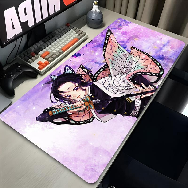 Mousepad KKochou Shinobu Computer Desk Mat Office Keyboard Pad Carpet Anime Pc Gamer Available Sizes DDemon Slayer Mouse Pad