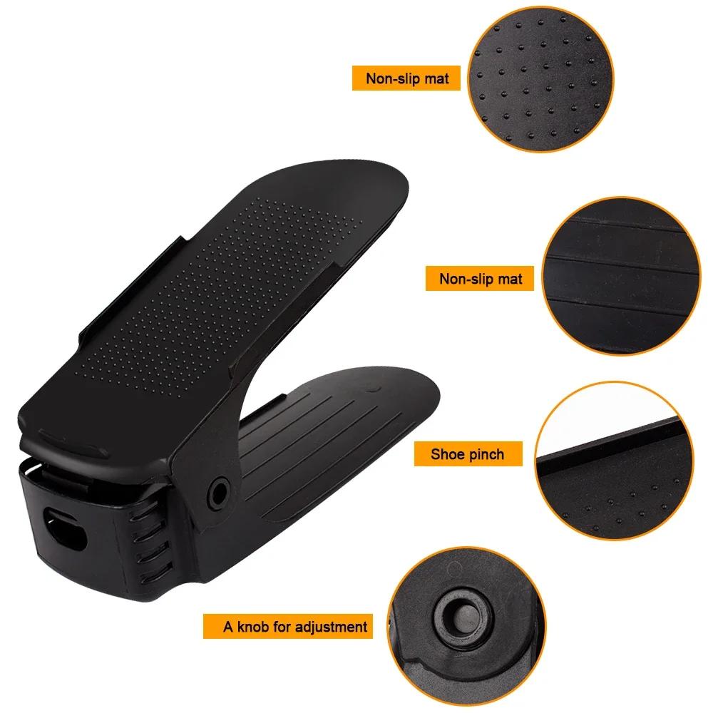 Double Layer Adjustable Shoe Stand, 8pc Shoe Organizer Box, Shoe Storage Rack for Home Closet, Space Saving