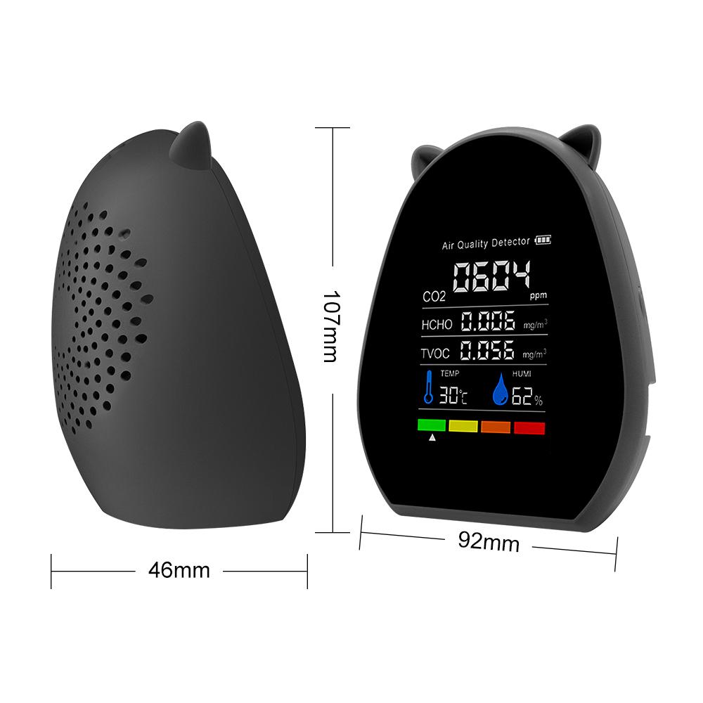 Многофункциональный детектор качества воздуха CO2, тестер температуры и влажности CO2 HCHO TVOC детектор бытовой монитор загрязнения воздуха