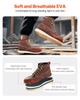 Steel Toe Work Boots UK Size 8.5 Waterproof Moc Toe for Men Slip-Resistant