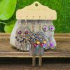 Bohemian Long Chain Handmade Dangling Earrings, Tassel Earrings, Colorful Flowers, Vintage Earrings, Court Earrings Set