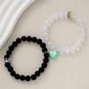 2Pcs Handmade Crown Beaded Charms Bracelet Luminou Heart Glow In The Dark Couple Bracelet For Lover Men Women Fluorescent Gift