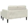 2 Seater Sofa with Chaise Longue L Shaped Cream 125 cm Velvet