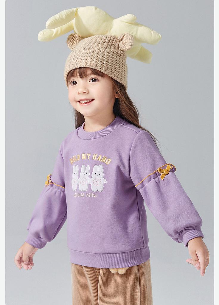 Little Rabbit Embroidery Winter Hoodies for Infants and Girls