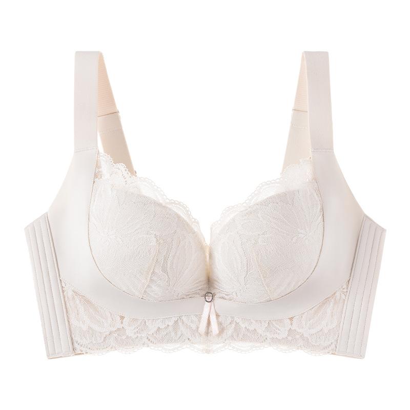 French lace high-quality big breasts gather underwear women's soft support upper support secondary breasts adjustment bra can be OEM