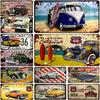 Motor Bus Car Plate License Metal Tin Signs US Route 66 Tinplate Poster Vintage Pin Up Signs Bar Cafe Garage Wall Decor Plaques