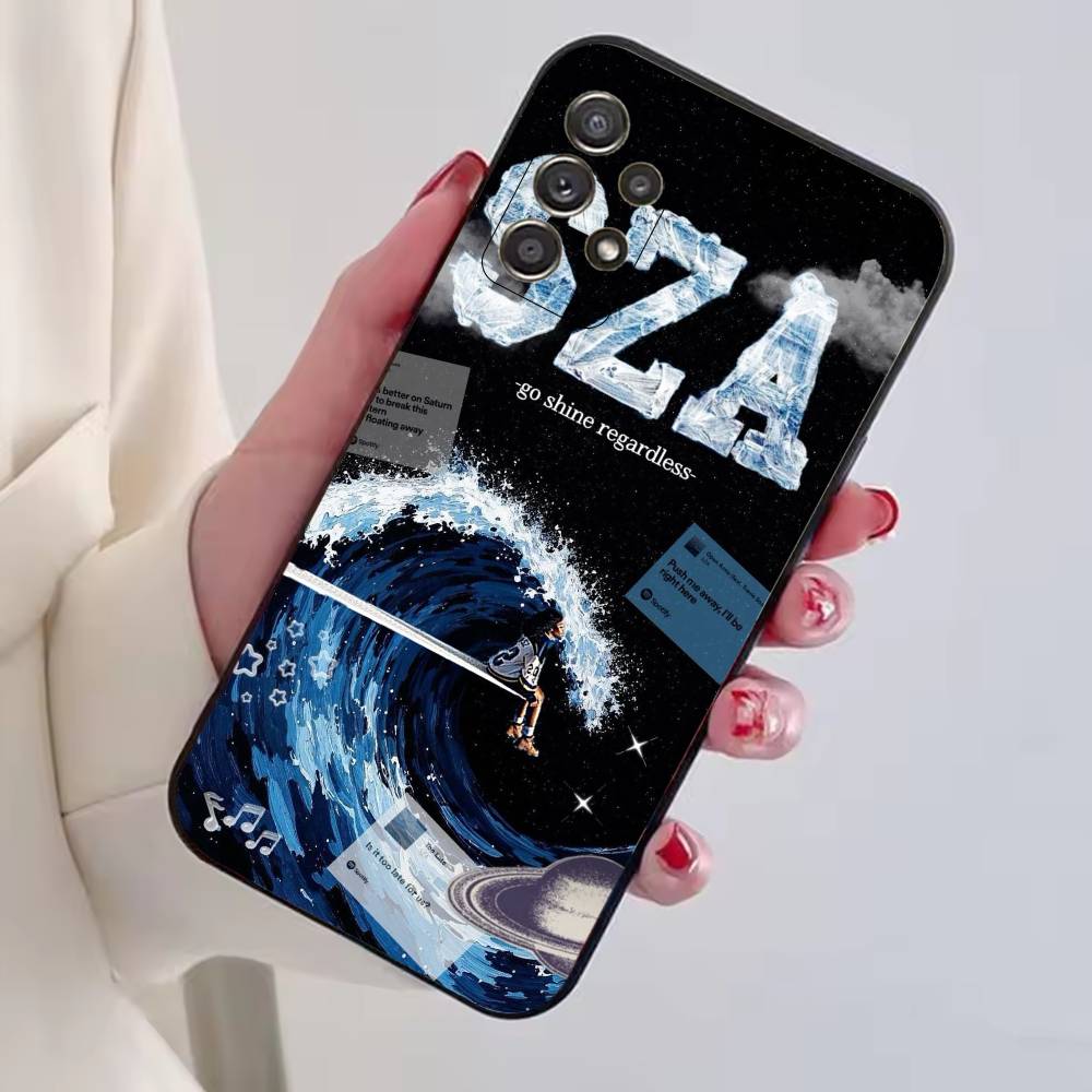 Модный чехол для телефона S-SZA For Samsung S25,S24,S21,S22,S23,S30,Ultra,S20,Plus,Fe,Lite,Note,10,Черный чехол