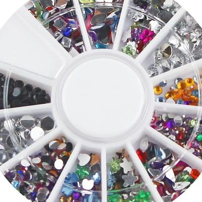 Смешанные размеры Черный 3D Нейл-арт s Акриловые Флэтбэк Накладные типсы Наклейка Украшение Колесо DIY